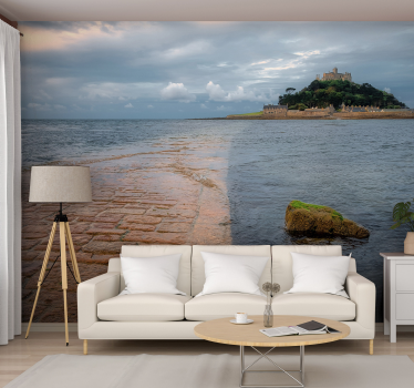 Fototapete Landschaften blick auf die burg am meer - TenStickers