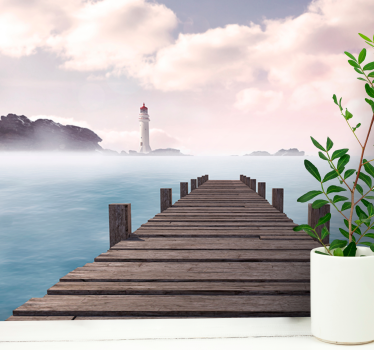 Fototapete landschaften leuchtturmweg am meer - TenStickers