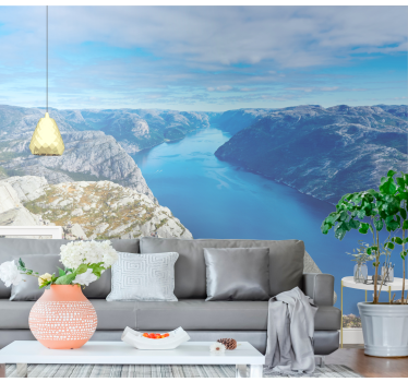 Fototapete Landschaften malerische aussicht auf den fjord - TenStickers
