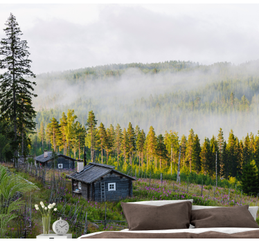 Fototapete Landschaften nebelbedeckter wald - TenStickers