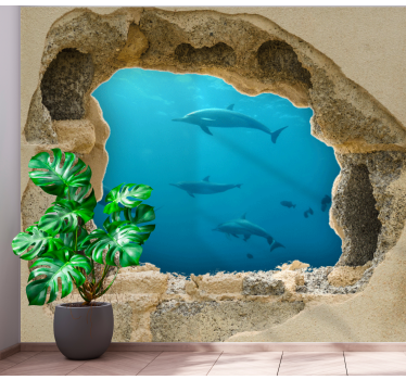 Fototapete Meer delphin unterwasserszene - TenStickers