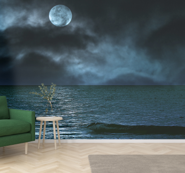 Fototapete Meer mondbeschienene meereslandschaft - TenStickers