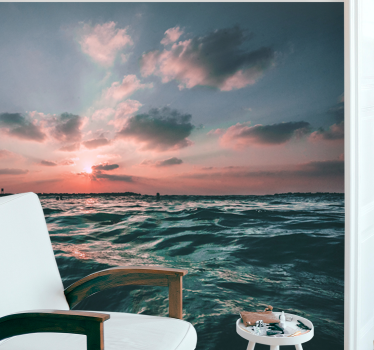 Fototapete meer sonnenuntergang über wellen - TenStickers