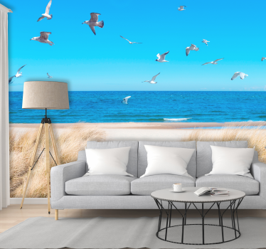 Fototapete Wohnzimmer mit Meer frieden am strand - TenStickers