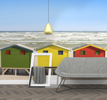 Fototapete Meer strandhüttenpanorama - TenStickers