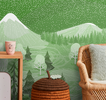 Fototapete natur bergwaldansicht - TenStickers