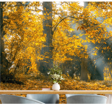 Fototapete natur goldene herbstbäume - TenStickers