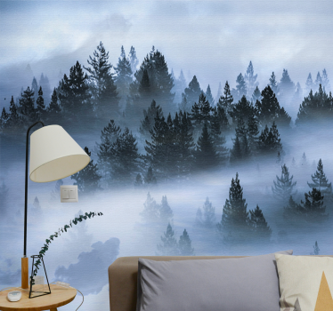 Fototapete natur nebelige immergrünwälder - TenStickers
