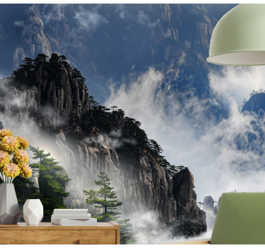 Fototapete natur neblige berglandschaft - TenStickers