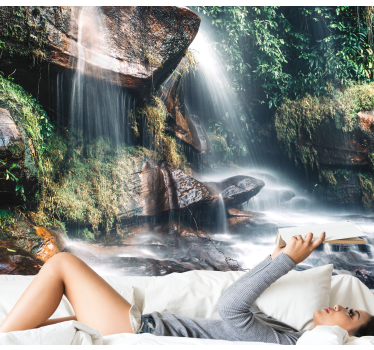 Fototapete Natur ruhige wasserfalllandschaft - TenStickers