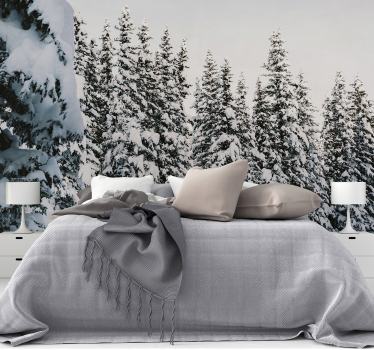 Fototapete natur schneebedeckte kiefern - TenStickers