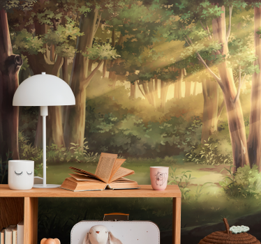 Fototapete natur sonnige waldlandschaft - TenStickers