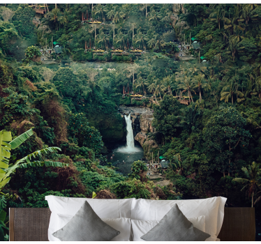 Fototapete natur wasserfall im üppigen dschungel - TenStickers