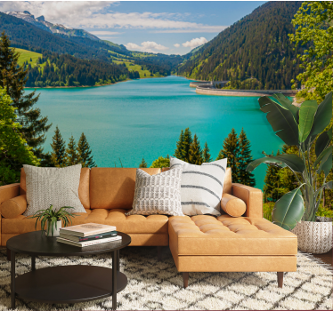 Wand Fototapete Bergsee im Sommer - TenStickers