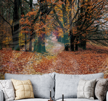 Fototapete Wald herbstweg - TenStickers