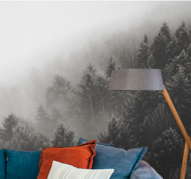 Fototapete wald neblige kieferlandschaft - TenStickers