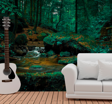 Fototapete wald ruhiger waldfluss - TenStickers