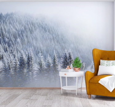 Fototapete Wald Schneebedeckte weihnachtsbäume - TenStickers