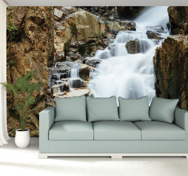 Fototapete Wasserfall kaskadierender Wasserfluss - TenStickers