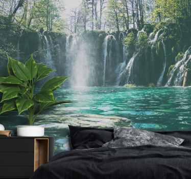 Fototapete wasserfall lebendiger wasserfallblick - TenStickers