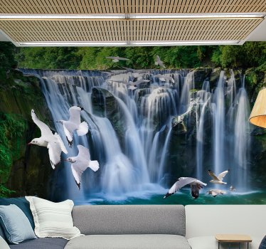 Fototapete Wasserfall majestätischer wasserfallflug - TenStickers