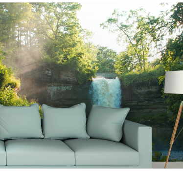 Fototapete Wasserfall ruhige sonnige aussicht - TenStickers