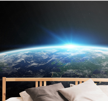 Fototapete Weltraum erde horizont glühen - TenStickers