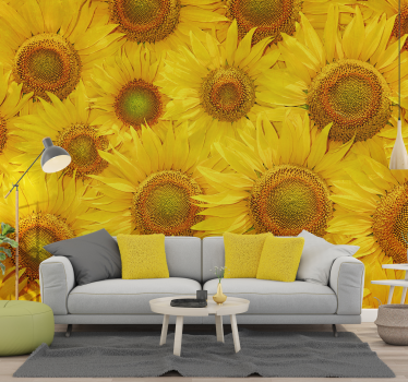 Wohnzimmer Fototapete Sonnenblumen - TenStickers