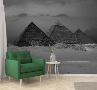 Fototapete Wüstenlandschaft Hallenpyramiden von Ägypten - TenStickers