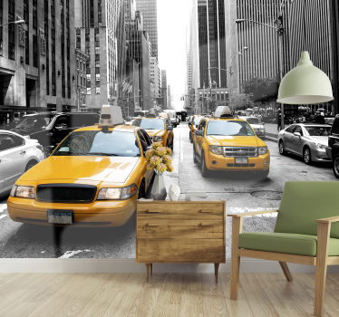 New York Taxi Stadt Skyline Fototapete - TenStickers