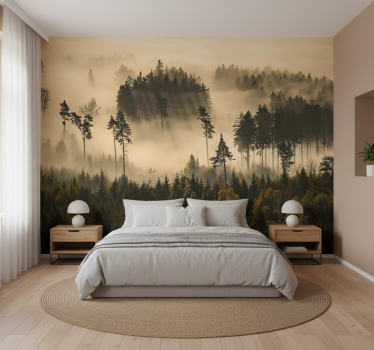 Tapete wald im ätherischen morgennebel - TenStickers