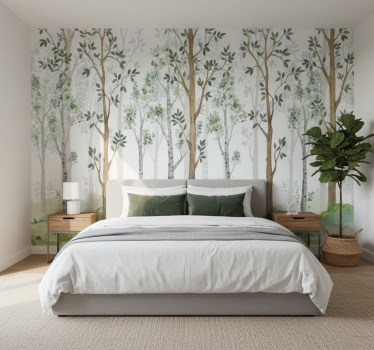 Tapete wald minimalistisches botanisches motiv - TenStickers