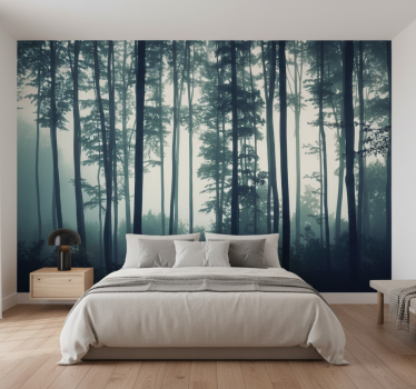 Tapete wald zen aus dem gemalten wald - TenStickers