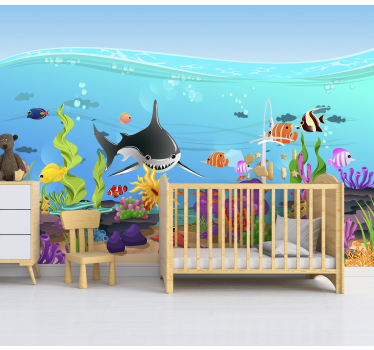 Unterwasserwelt Fische Kinder Fototapete - TenStickers