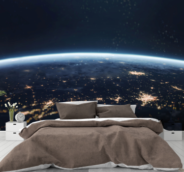 Weltraum Fototapete Erde in der nacht - TenStickers
