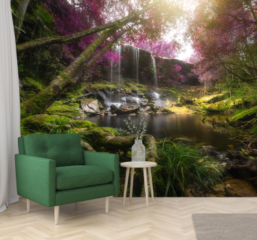 Wilder Dschungel mit Wasserfall Fototapete - TenStickers