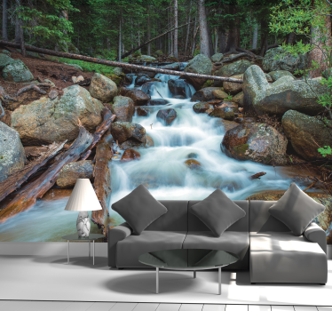 Wunder der Natur Wasserfall Fototapete Berge - TenStickers