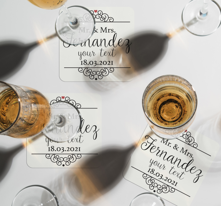Untersetzer Hochzeit Herr und frau - TenStickers