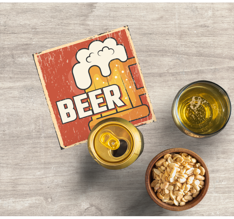 Bierdeckel mit bierkrug grafik - TenStickers