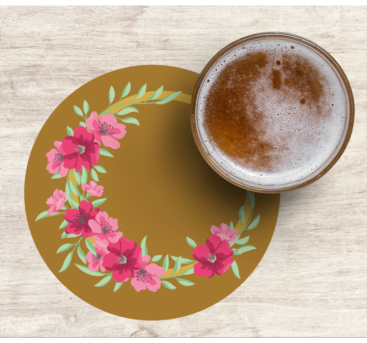 Bierdeckel mit floralem runddesign - TenStickers
