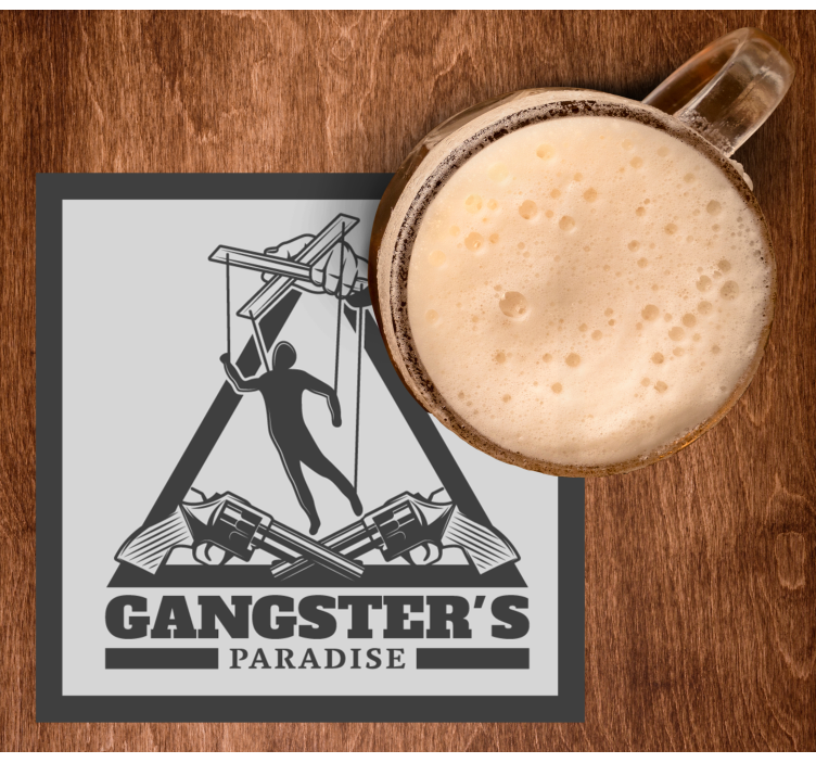 Bierdeckel mit gangster-themenillustration - TenStickers