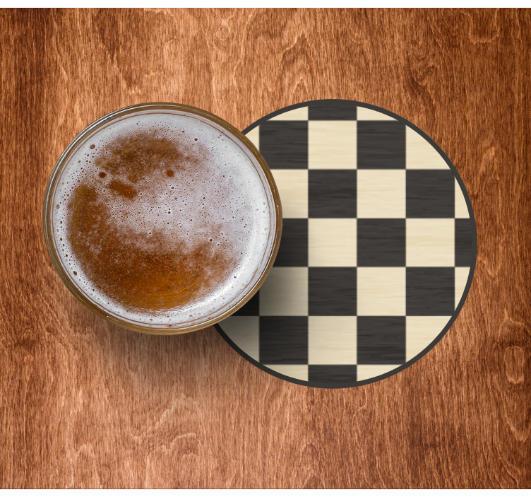 Bierdeckel mit kreisförmigem schachbrettmuster - TenStickers
