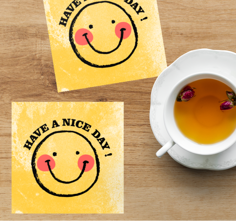Bierdeckel sprüche fröhliches smiley mit gruß - TenStickers
