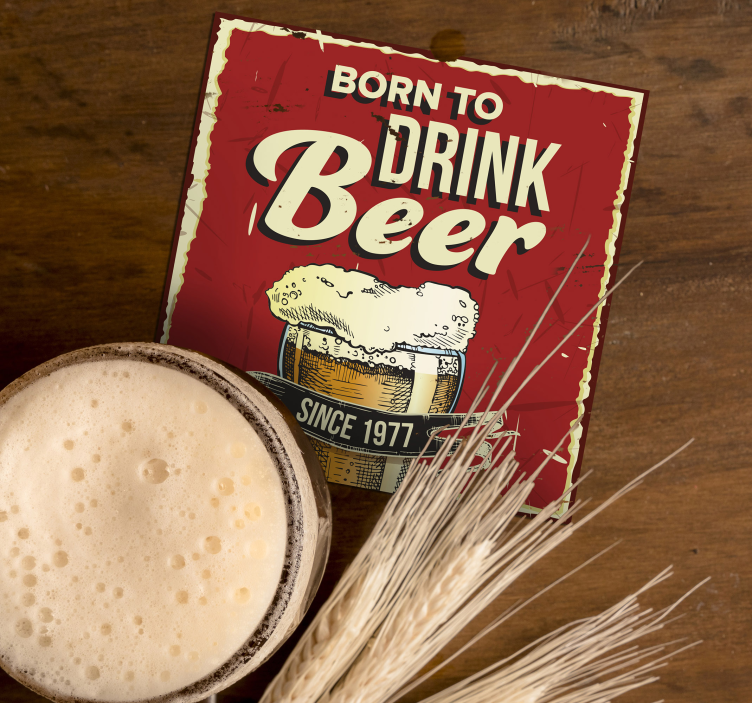 Personalisierter "Born to Drink Beer" Untersetzer - TenStickers