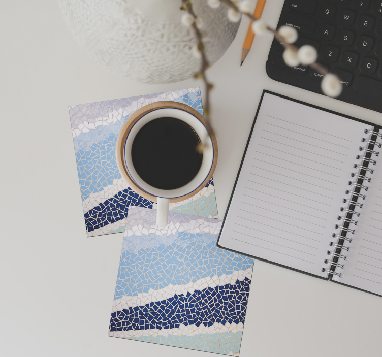 Untersetzer Fliese Blaue mosaikfliesen - TenStickers