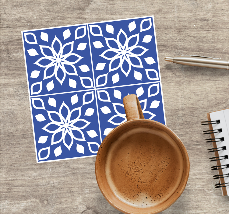 Fliesen untersetzer im floralen quadratmuster - TenStickers