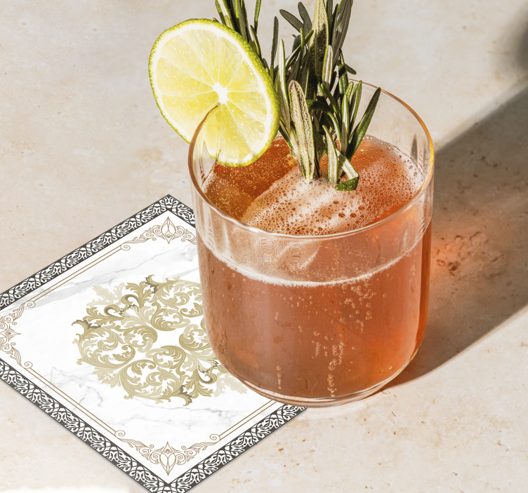 Untersetzer eleganter goldener barock - TenStickers