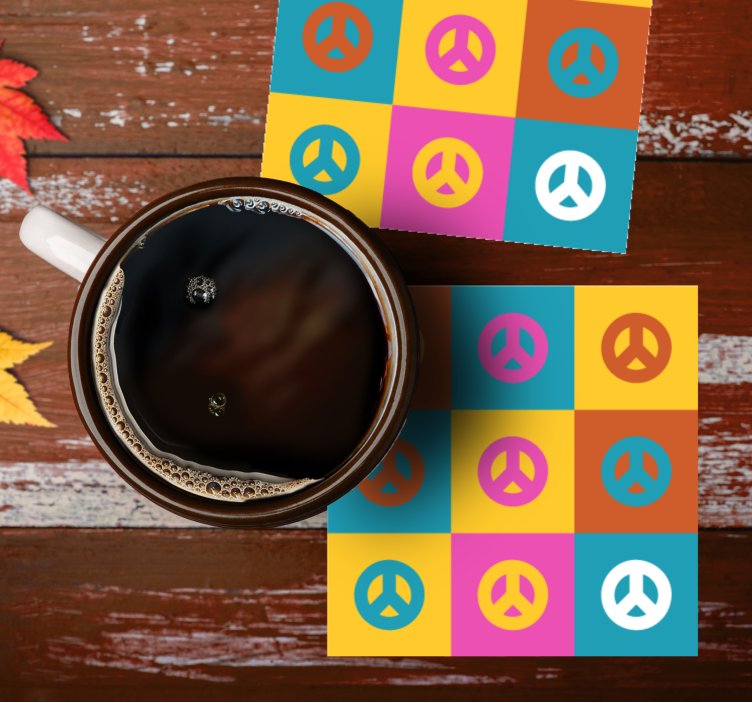 Untersetzer geek bunte friedenssymbole - TenStickers