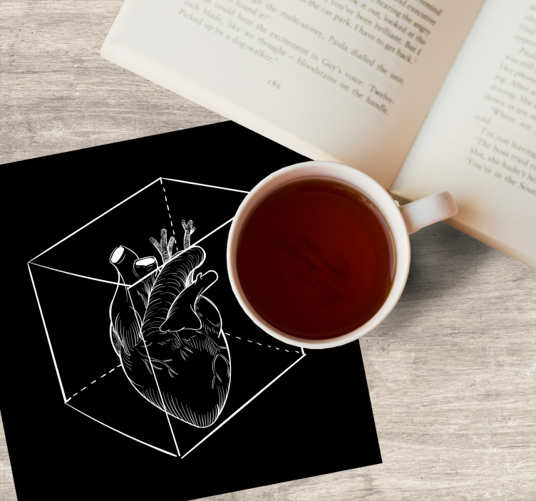 Untersetzer geek herz im 3d würfel - TenStickers