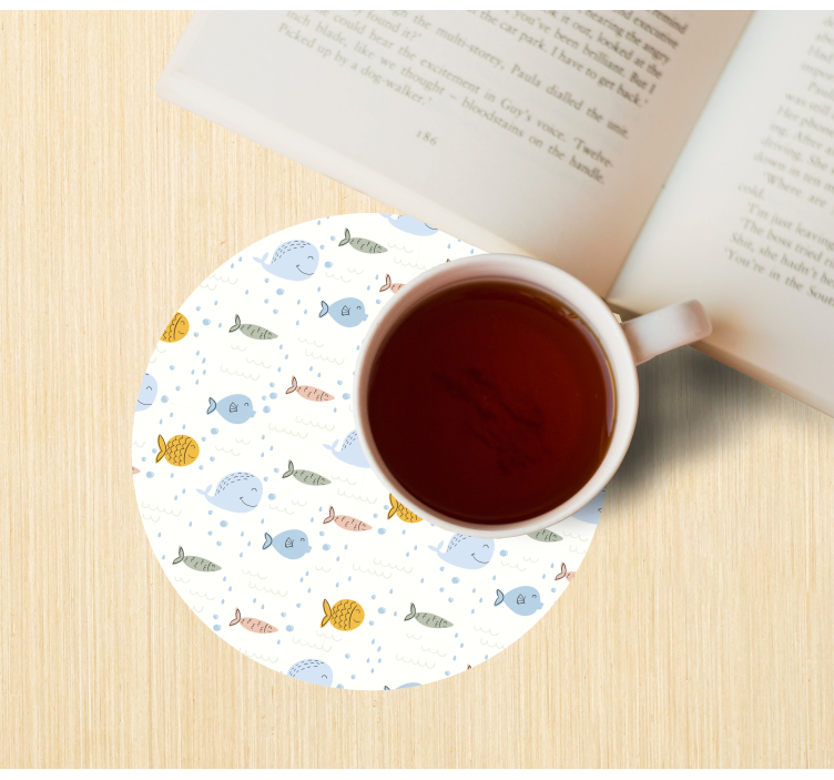 Untersetzer geek mit buntem fischmuster - TenStickers